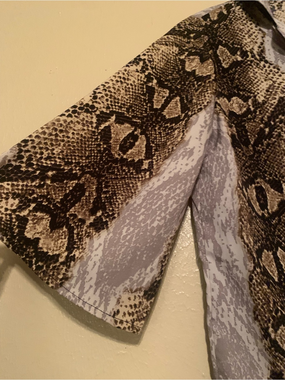 Snake Print Button-Front Button-Up Blouse - Picture 4 of 5